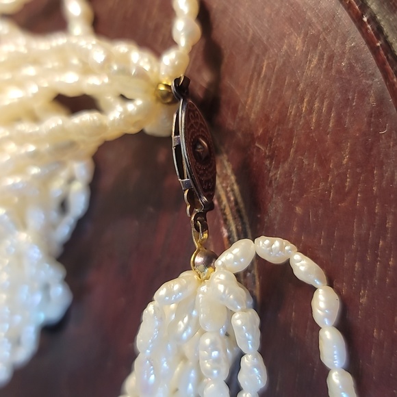 freshwater cultured pearls necklace and bracelet set with TECHNIBOND bail 18" 7" - Picture 3 of 4